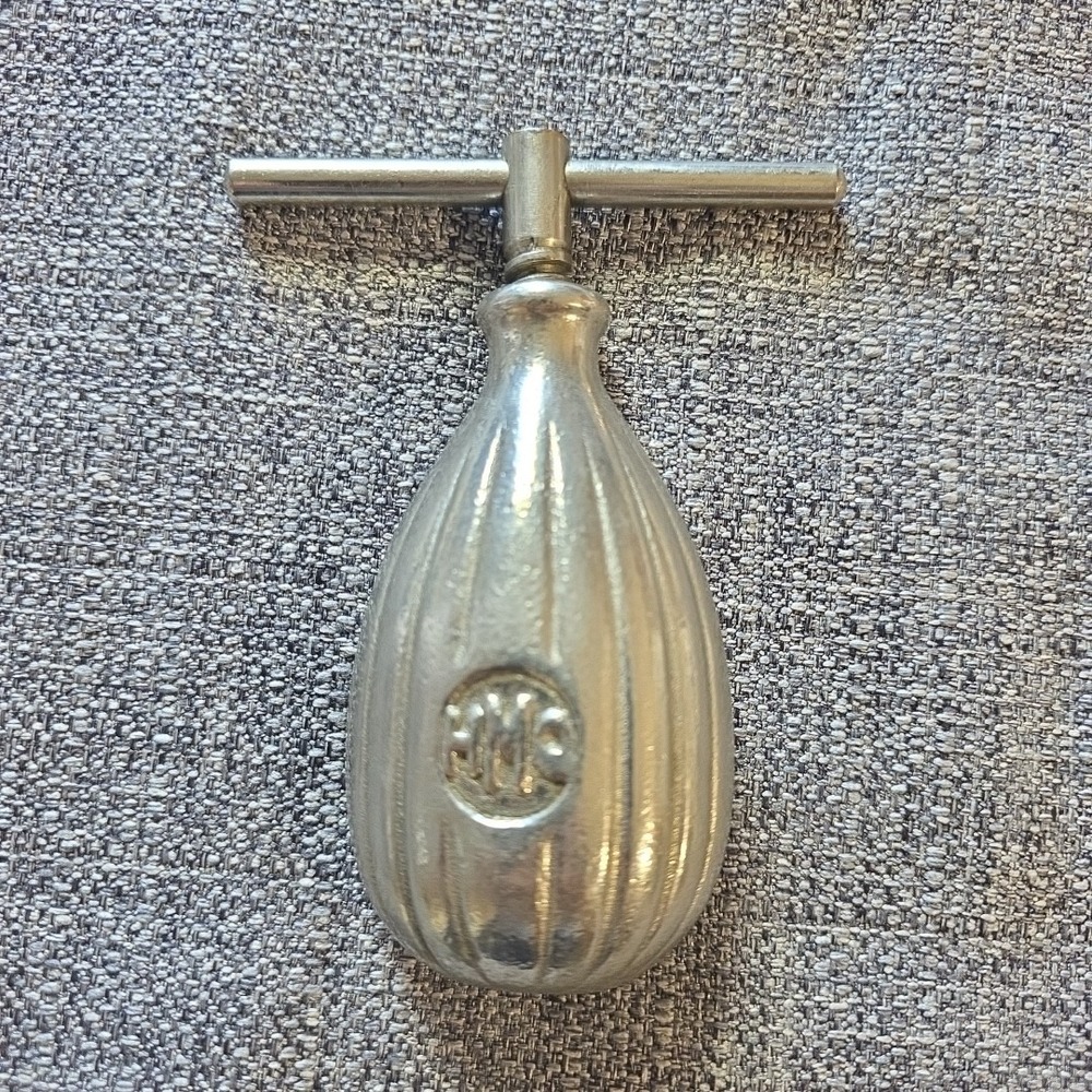 HMQ Henry Quackenbush Vtg 1940's Nickel Nutcracker Metal Screw Handle EUC